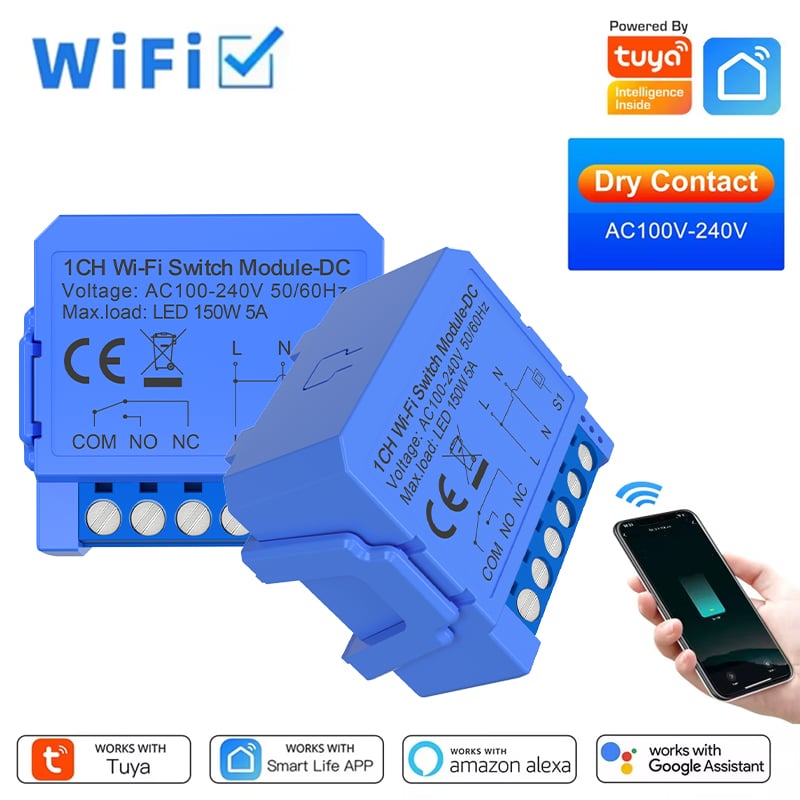 MHCOZY 4 canaux Smart sans fil sec Contact ZigBee relais Module de commutateur, travailler avec Alexa Google Home